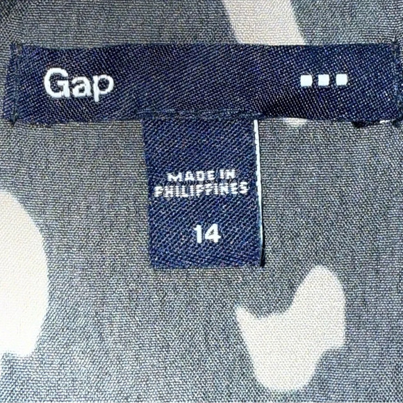 GAP Black and Cream Flowy pockets Midi Dress adjustable straps Zip light size 14 - Picture 6 of 8